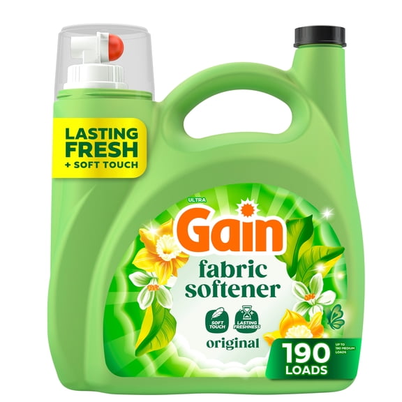 Gain Liquid Laundry Fabric Softener and Conditioner, Original Scent, 140 fl oz, 190 Loads