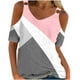 thumbnail image 1 of Camisas de Manga Corta para las Mujeres Blusa de Cuello Redondo de Impresión Casual, Top de Algodón de Imitación Ligero para el Hogar, el Uso Diario Y las Cuatro Estaciones, 1 of 4