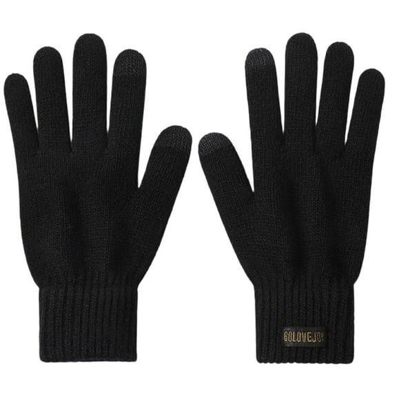 Black Mens Thermal Gloves With Large Size And Enhanced Warmth For Cold Weather Activities