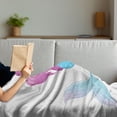 thumbnail image 3 of Mermaid Soft Flannel Fleece Throw Blanket, Mermaid Playing with Her Hair Folk Mythical Character Princess, Cozy Plush for Indoor and Outdoor Use, 50" x 70", Turquoise Fuchsia White, by Ambesonne, 3 of 5