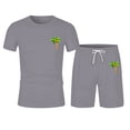 thumbnail image 1 of Men's Suits Summer Coconut Tree Print Short Sleeve Shorts Sportswear set for Men Lightweight Daily Wear Breathable Modern Design, 1 of 4