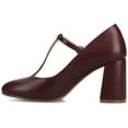 thumbnail image 3 of Journee Womens Talani T-strap Stacked Heel Almond Toe Comfort Dress Pumps, 3 of 9