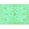 thumbnail image 1 of Ahgly Company Machine Washable Indoor Rectangle Oriental Turquoise Blue Traditional Area Rugs, 2' x 4', 1 of 4