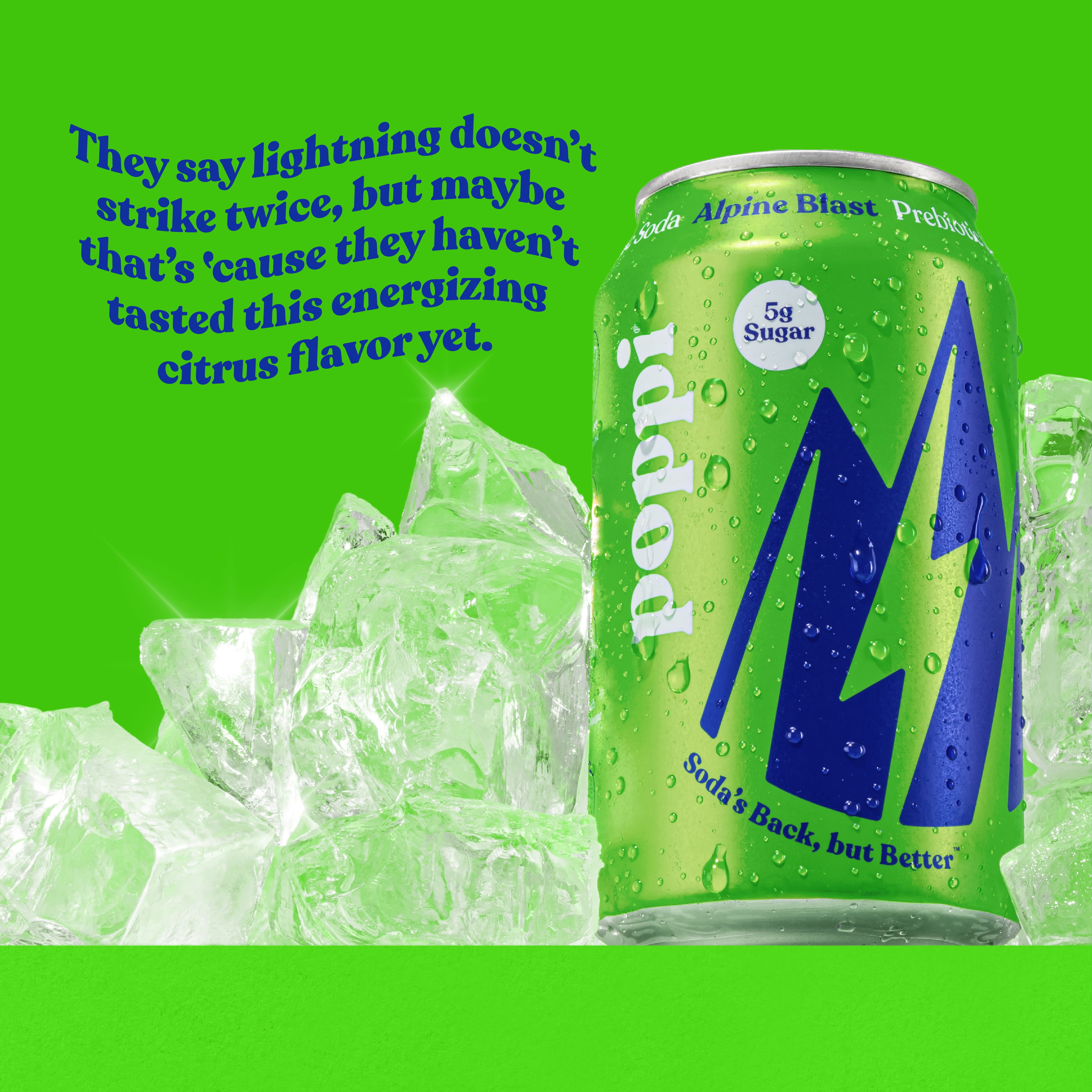(12 pack) poppi Alpine Blast Prebiotic Soda, 12 fl oz, 1 Pack Can