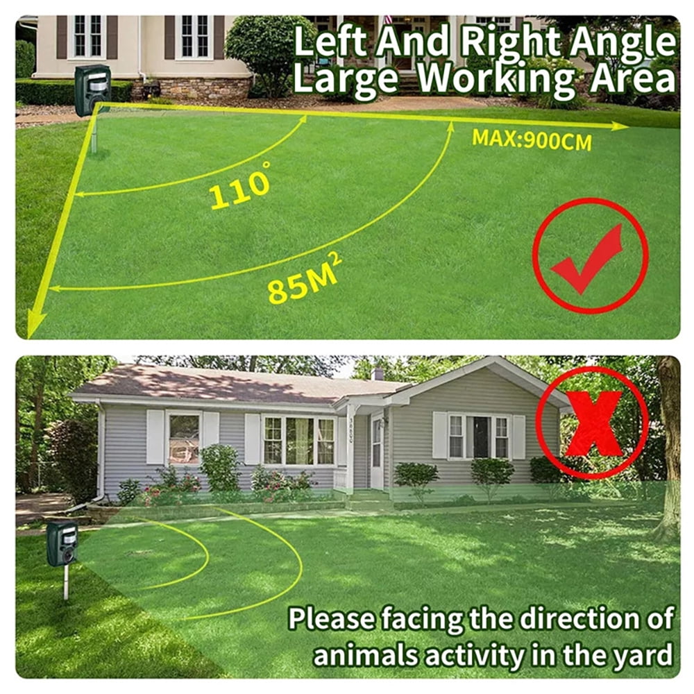 Solar Powered Outdoor Animal Repeller Motion Sensor Garden Flash Light Dog Cat Raccoon Rabbit Animal Dispeller Keep Animals Away