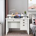 Costway Office Computer Desk with Extra Storage Drawers, Sturdy Home