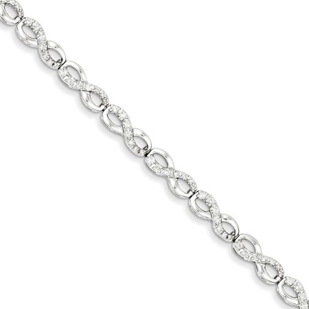 Sterling Silver Diamond Figure 8 Bracelet. Carat Wt- 1.01ct