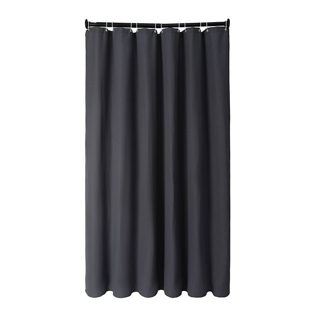 Cortina de ducha de 6 x 6 pies con 12 ojales y ganchos de metal Cortinas de baño sólidas Cortinas de CACAGOO Gris oscuro