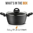 thumbnail image 7 of NutriChef Cooking Pot with Lid - Non-Stick Cookware with Metallic Ridge-Line Pattern, 2 Quart, 7 of 7