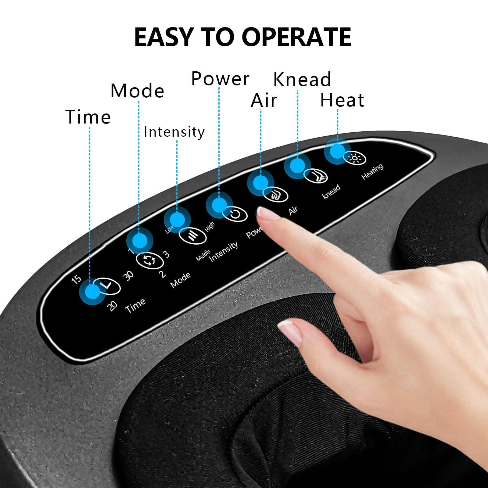 Jacgood Foot Massager Machine with Heat and Remote Delivers Relief for Tired Muscles,Shiatsu Deep Kneading, Gifts for Men and Women, Fits Feet Up to Men Size 12.5