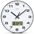 thumbnail image 1 of Reloj de pared TIMESS con pantalla LCD silenciosa de 12 esferas que no hace tictac, 1 of 5