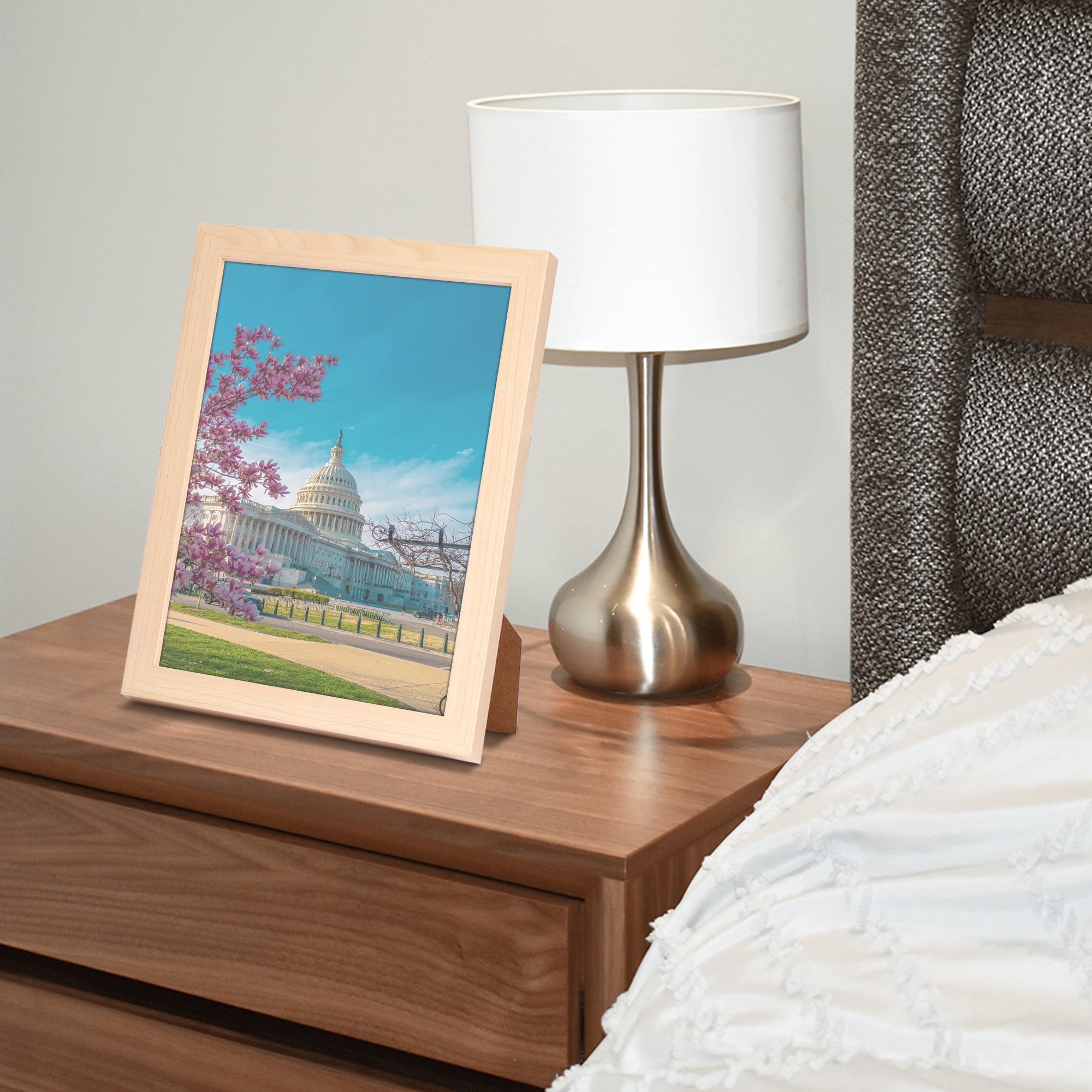Unique Bargains Picture Frame for Tabletop Wall Photo Frames White 4x6
