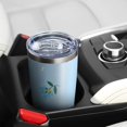 thumbnail image 5 of 20oz Tumbler with Lid and Straw Stainless Bule Flowers Steel Vacuum Insulated Water Coffee Tumbler Cup, Double Wall Vacuum Insulated Travel Mug Reusable Tumblers for Ice Drinks, Hot Beverage, 5 of 7
