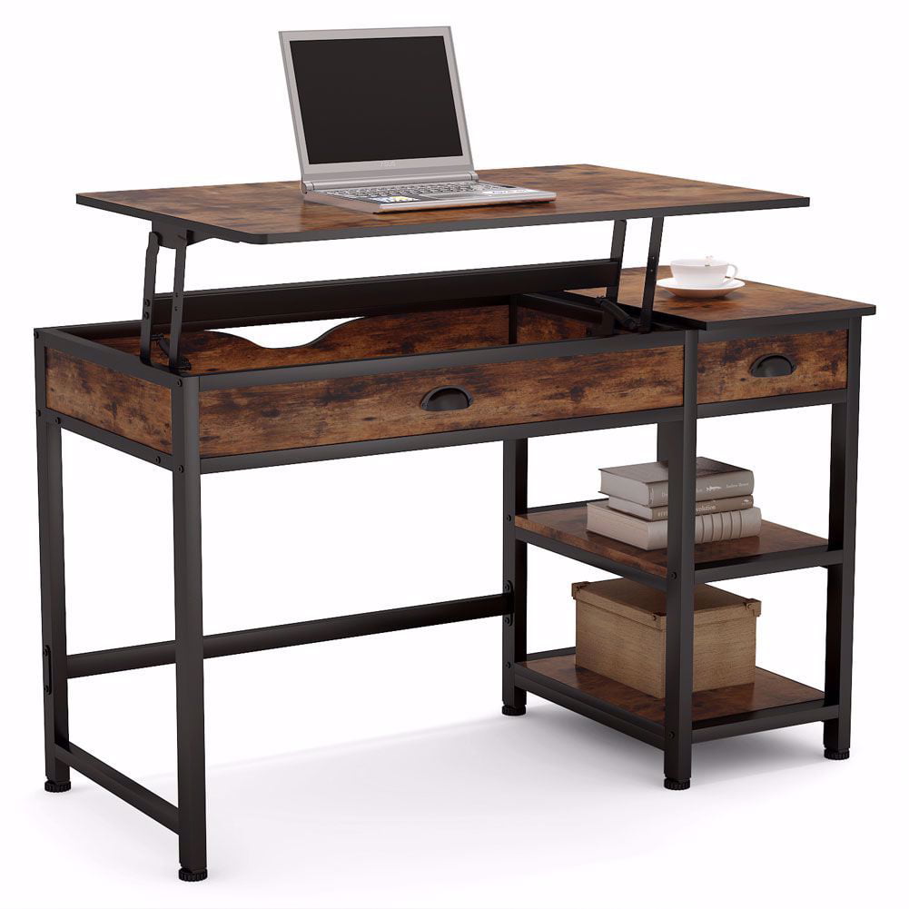 Tribesigns Modern Lift Top Computer Desk With Drawers 47 Inch Writing