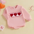 thumbnail image 4 of Toddler Boy Valentines Day Outfit Long Sleeve Heart Embroidery Romper Bodysuit Cute Boy Outfits 3-6 Months Girl Clothes, 4 of 8