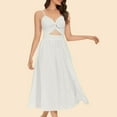 thumbnail image 1 of LOVZFMLL Dresses Women's Fashion Color Strap V-Neck Flap Dress, 1 of 4