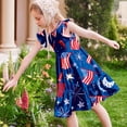 thumbnail image 6 of SGFCWSX Girls Summer Dresses 4th of July American Flag Patriotic Ruffle Sleeve Casual Tiered A-Line Kids Dress Multicolor Size 7-8 Years, 6 of 8