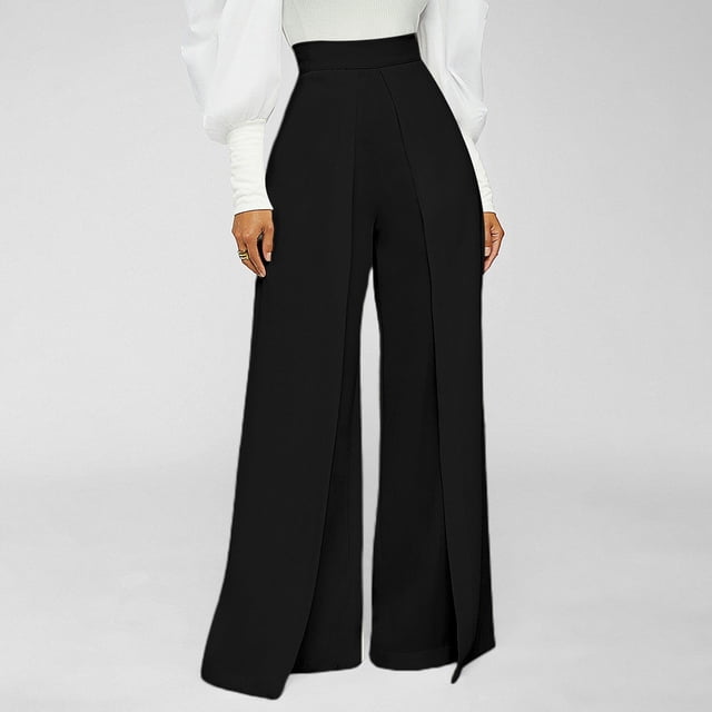 Pantalones acampanados personalizados de cintura alta y corte ajustado de moda para mujer S390323 en tres colores para elegir