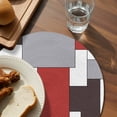 thumbnail image 4 of Round Placemats Mid Century Red Nordic 15 inch Set of 4 Table Mats for Dining Table Abstract Geometric Heat Resistant Non-Slip Kitchen & Home Decorative Place Mat Set, 4 of 8