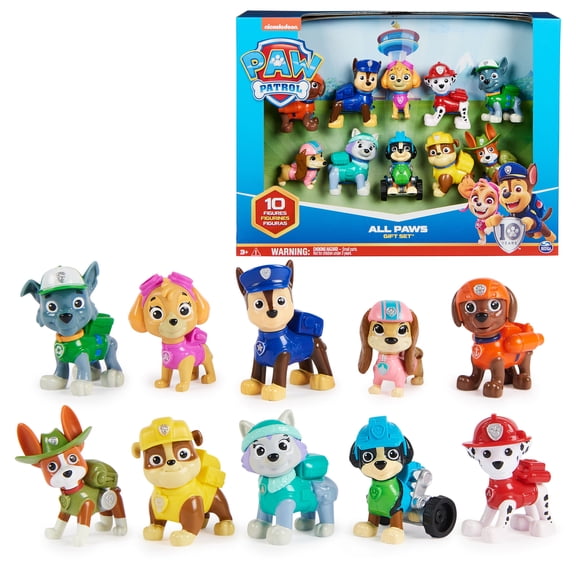 PAW Patrol, All Paws on Deck, 10 Collectible Toy Figures Gift Pack for Kids Ages 3