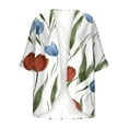 thumbnail image 5 of Nrmvnmi Women's 2024 Open Front Lightweight Cardigans Floral Print Puff Sleeve Kimono Cardigan Loose Boho Cover Ups Casual Tops 2024 Trendy Lightweight Resort Wear, 5 of 5
