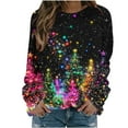 thumbnail image 2 of Womens Christmas Sweatshirts Crewneck Christmas Printed Shirts Casual Loose Long Sleeve Sweatshirt Merry Xmas Holiday Party Pullover Sweater Tops, 2 of 5