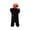 Black02, variant on Silly Onesie Sleep Party 3D Face Monster Hooded Fleece Pajamas, Soft Plush One-Piece Loungewear Lightweight Fluffy 3D Sleepwear Red L