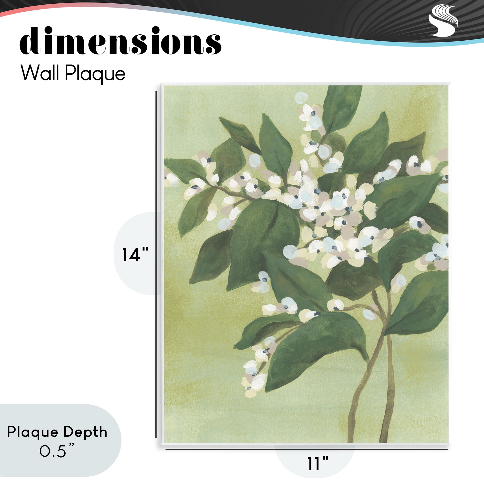 Stupell Industries Verdant Branch Bloom Wall Plaque Art, design by June Erica Vess