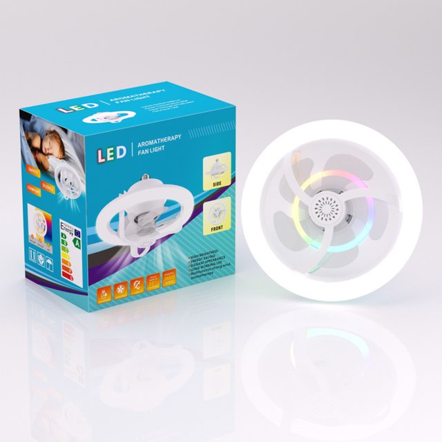 Lámpara LED para ventilador de techo con base E27, lámpara silenciosa para ventilador con enchufe, ventilador de techo LED moderno
