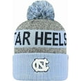 thumbnail image 2 of Brand New Collegiate Men's UNC Cuffed Knit Winter Pom Beanie Hat, 100% Cotton, Embroidered Logos, Official School Colors, 2 of 2