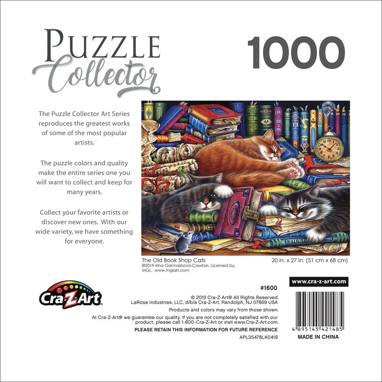 Cra-Z-Art Puzzle Collector 1000-Piece The Old Book Shop Cats