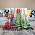 thumbnail image 2 of Shiartex Cactus Flowers Organic Style Print Flannel Throw Blanket Lightweight for All Seasons - Hand/Machine Washable - Ideal Gifts 50x60in, 2 of 6
