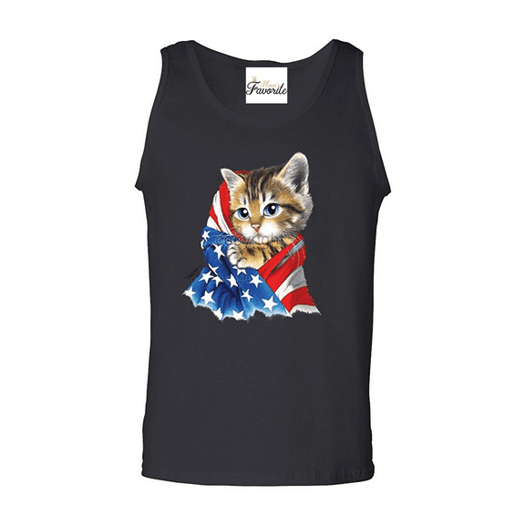 Men's Tank Top for Men - American Flag Cat