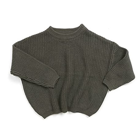 

Styles I Love Unisex Baby Toddler Boys Girls Knitted Crewneck Long Sleeve Solid Pullover Sweater Autumn Winter Cozy Top (Olive 12 Months)