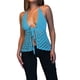 thumbnail image 4 of VISgogo - Camiseta sin mangas de punto para mujer, color sólido, sin mangas, con parte delantera abierta, ahuecada VISgogo moda, 4 of 9