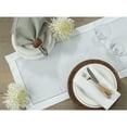 thumbnail image 2 of SARO 6300.W1690B 16 x 90 in. Rectangle Classic Hemstitch Border Table Runner  White, 2 of 5