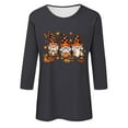 thumbnail image 5 of VKOYWKM Women's Pumpkin Tops Halloween 3/4 Sleeve T-Shirts Funny Fall Clothes Loose Fit Crew Neck Holiday Party Top Blouses, 5 of 5
