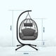 thumbnail image 2 of Yeshouse silla colgante de ratán con forma de huevo, plegable para jardín o patio, incluye cojín y funda antipolvo, capacidad de 130 kg, ideal para interior, exterior, balcón o terraza, 2 of 7
