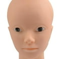 thumbnail image 4 of Professional 21'' Silic Practice Training Bald Head Cosmetology Doll Head for Extension Grafting Makeup, 4 of 9