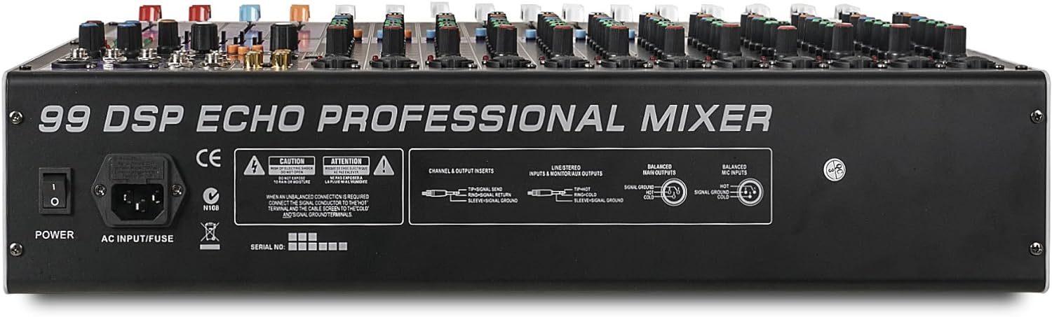 Sound Town 12-Channel Professional Audio Mixer with 99 DSP, USB MP3 Bluetooth, Dual 7-band EQ, 48V Phantom Power & Mute, Recording (TRITON-TX1202)