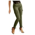 thumbnail image 2 of Women's Mid Waist Skinny Joggers Flap Pocket Motorcycle Western Cargo Pants Slim Fit Butt Lifting Tummy Stretch Jeans Cargo Pants for Women Slim Fit Multi-Pocket Jogger Hiking Pants with Pockets 2XL, 2 of 3