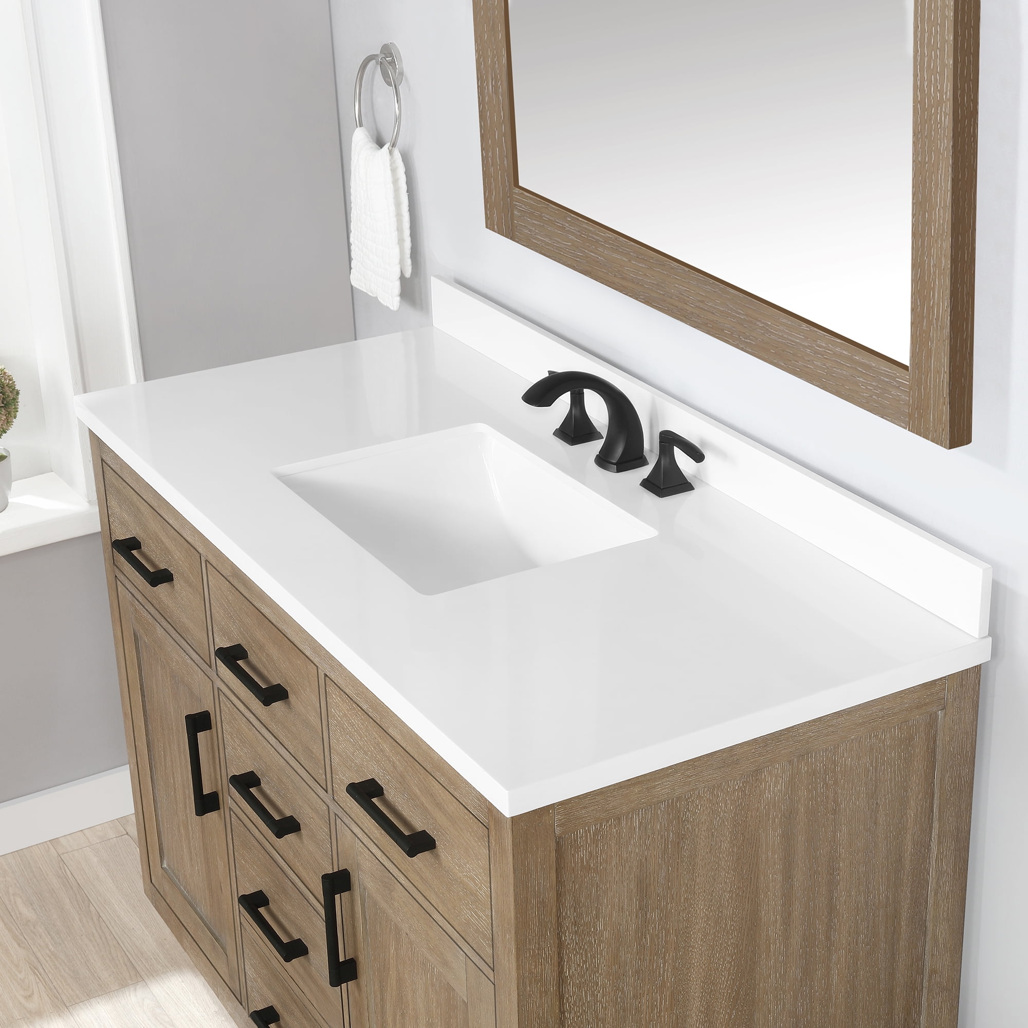 Ove Decors Bailey 48 W x 22" D Freestanding Bathroom Vanity with Sink, Driftwood Oak