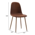 thumbnail image 4 of COSVALVE Dining Chairs Set of 4 Modern PU Leather Cover Cushion Seat Side Chair, Accent Chairs with Metal Legs for Kitchen Dining Room (Brown), 4 of 10