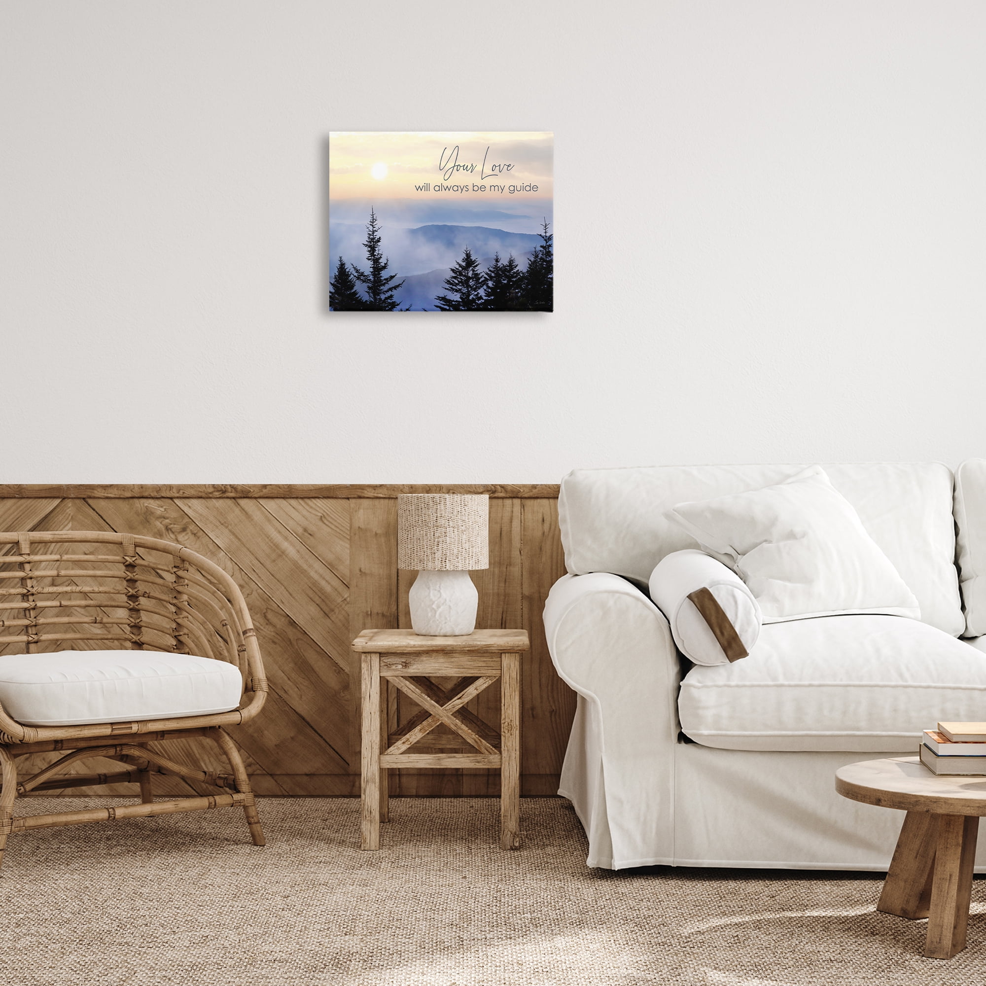 Stupell Industries Love Will Be My Guide Landscape Painting Gallery Wrapped Canvas Art Print Wall Art, 20 x 16