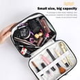 thumbnail image 3 of Bolsa de maquillaje de viaje de doble capa Likrtyny impermeable portátil color Plata multifunción de oficina, 3 of 8