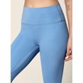 thumbnail image 3 of Made by Johnny Women's Peached Front Seamless Leggings with Inner Pocket Full-Length Yoga Pants XXL AQUA, 3 of 6