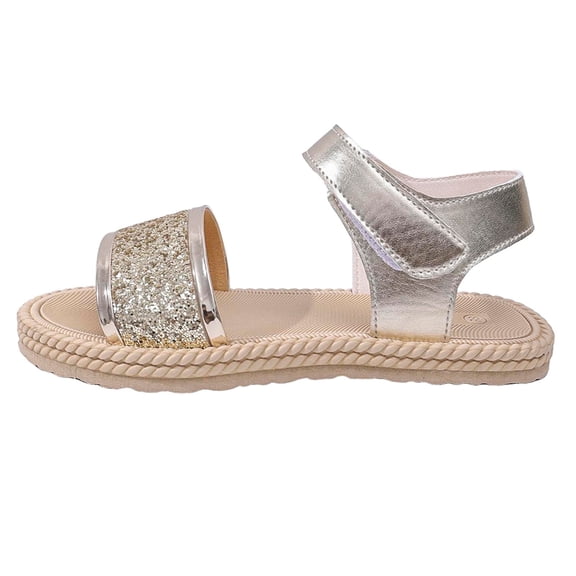 Wovix Women's Sandals Bling Rhinestone Dressy Platform Ankle Buckle Sandals Indoor Outdoor Shoes Gold 35