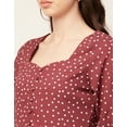thumbnail image 5 of Moomaya Women Short Top Sweetheart Neck Elbow Sleeves Crop Top, 5 of 8