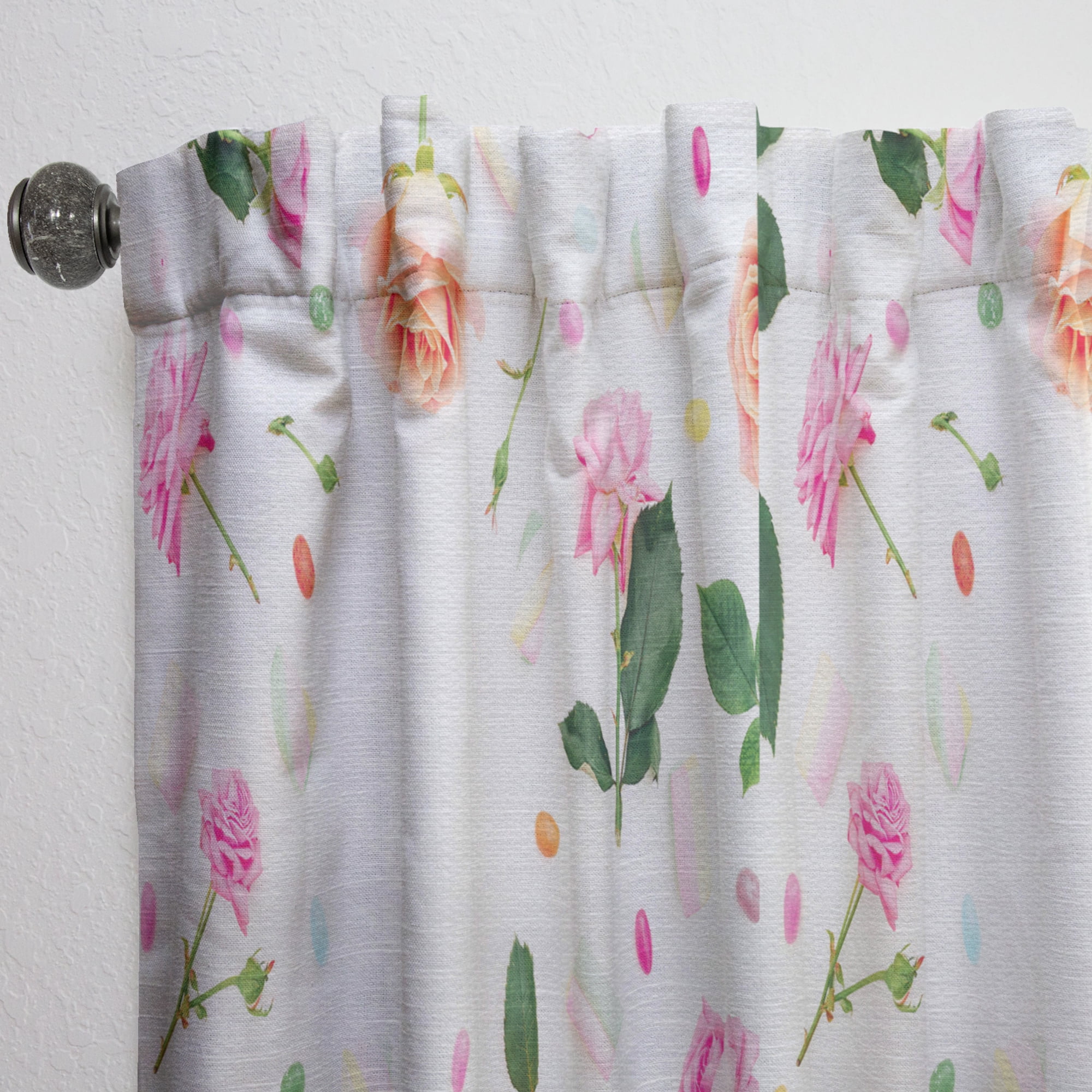 Designart 'Botanical Floral Retro VI' Mid-Century Modern Curtain Panel