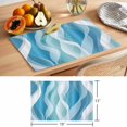 thumbnail image 6 of Blue Ombre Placemats Set of 4 Modern Moire Abstract Art Aesthetics Place Mats Indoor Wipeable Table Mats Washable Cloth Dining Table Placemats for Kitchen Holiday Party Home Decor 13x19 Inch, 6 of 9